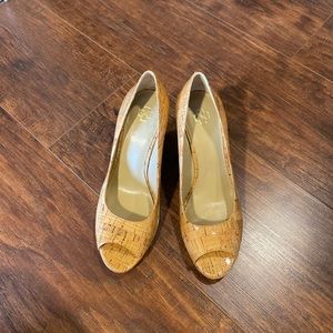 Ann Taylor Open Toe Cork Wedge